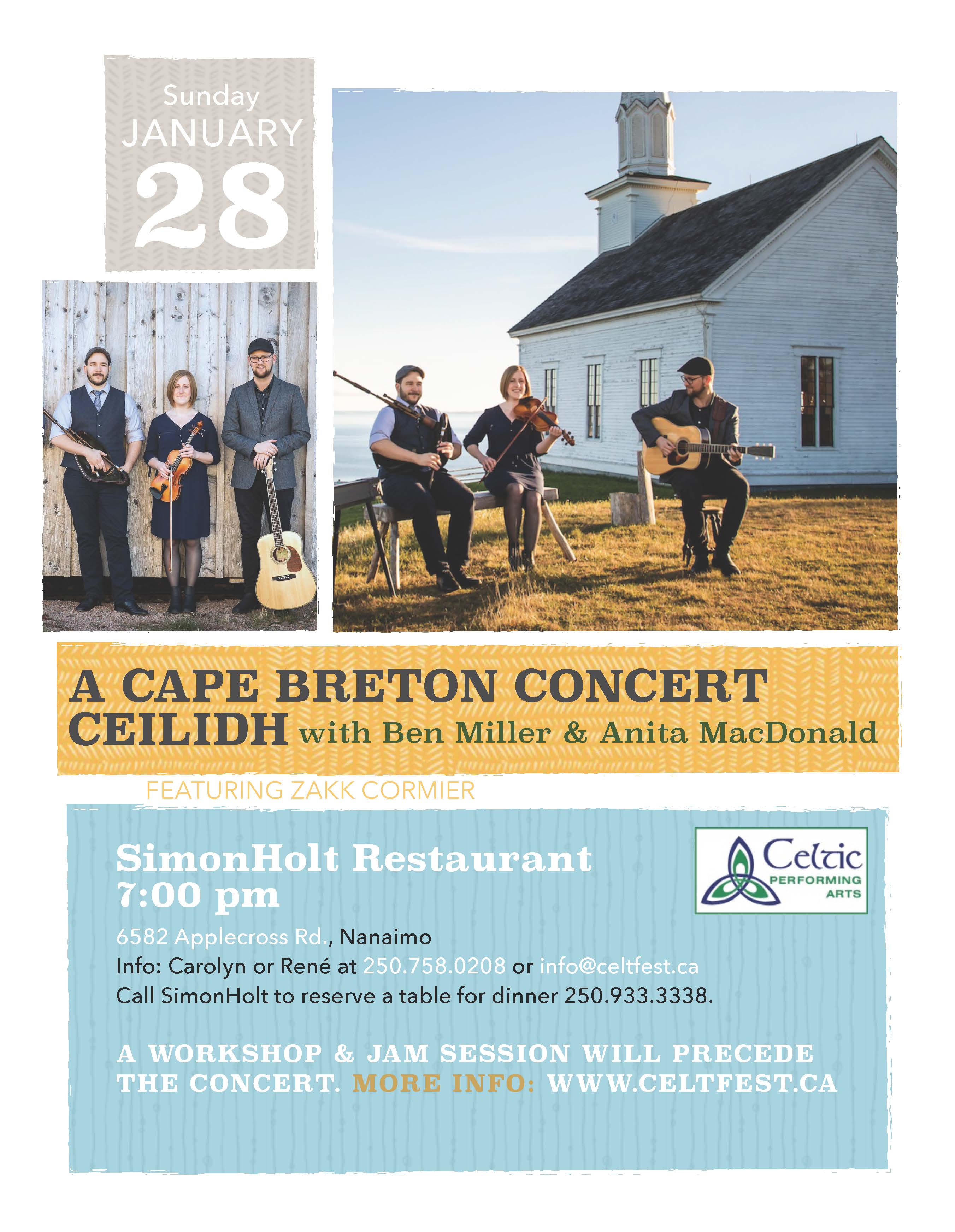 a cape breton concert ceilidh with ben miller anita macdonald cape breton flyers