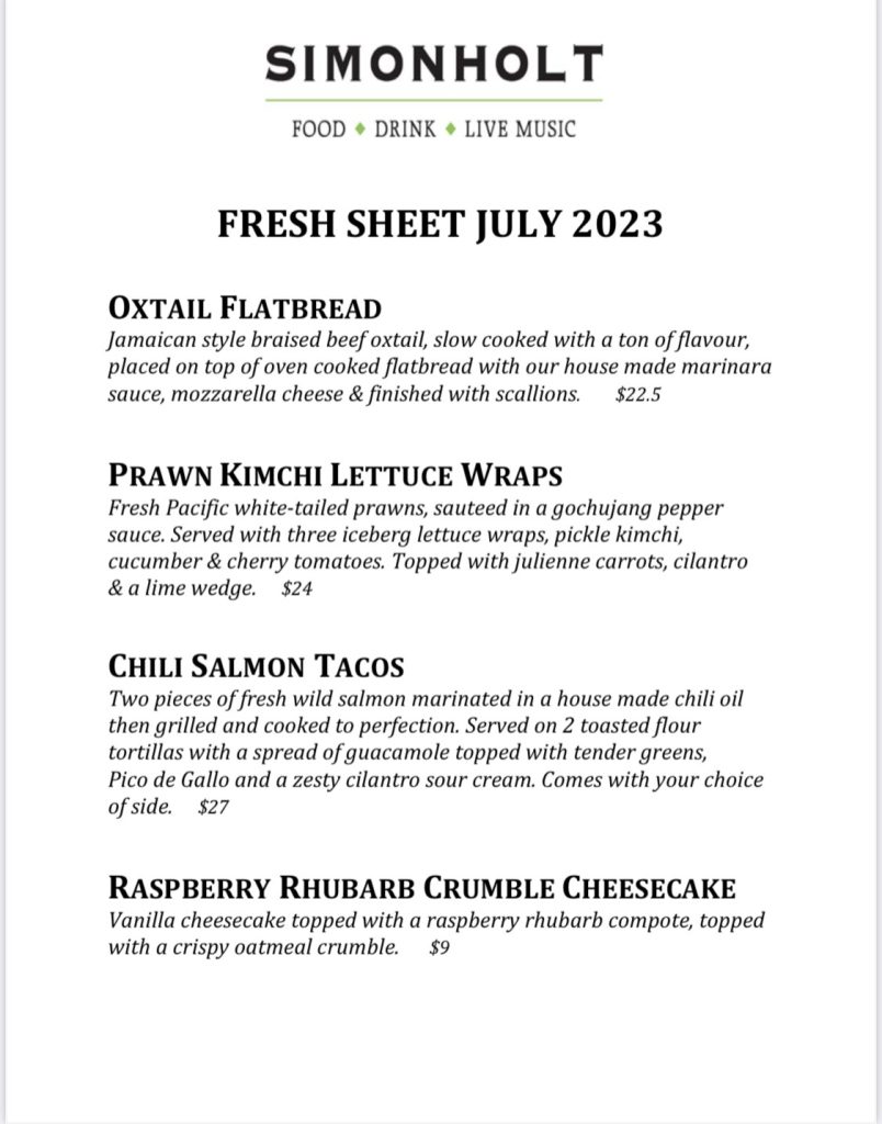 Happy Hour Specials Tea Time Nanaimo Restaurants